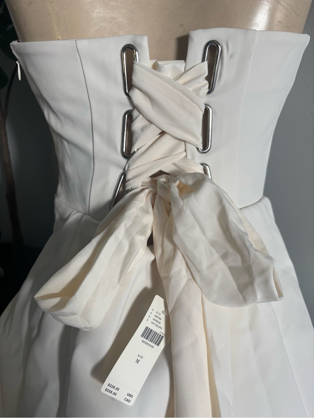 Anthropologie Strapless White Mini Dress with Ruffled Tier - Picture 6 of 11
